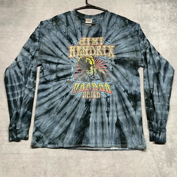 Vintage Colortone Shirt Mens Large Multicolor Jimi Hendrix Graphic Print Tie Dye - Picture 1 of 8